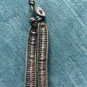 Anne Sportun wraparound bead and leather bracelet